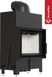 Kominek powietrzny stalowy KRATKI FLOKI M prawy 10 kW Ø 200 czarne