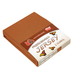KARO Prześcieradło jersey z gumką 90x200 brązowe 040 grube 150g/m2