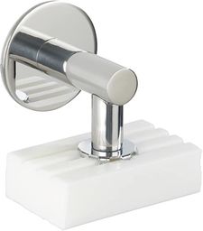 WENKO Turbo-Loc magnetyczny uchwyt na mydło ze stali nierdzewnej, błyszczący, uchwyt na mydło z magnesem i mocowanie ścienne Turbo-Loc