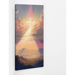 Krzyż Światłość zbawienia - obraz polycanvas, 70x140