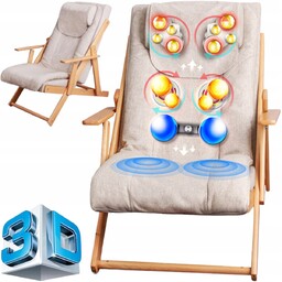 Leżak ogrodowy rozkładany z masażem Shiatsu Fotel masujący do masażu szary