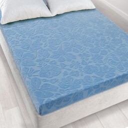 Zwoltex Prześcieradło frotte bez gumki 175x220 niebieskie K26 6400 Tulipan