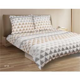 Matex Pościel satynowa 220x200 04A Premium biała szara czarna beżowa mix trójkąty