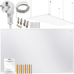 Zestaw Panel grzewczy IR CRONOS Carbon P1000 White + Zestaw sufitowy