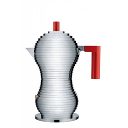 Alessi PULCINA Kawiarka - Zaparzacz do Espresso 150 ml - Czerwona Rączka