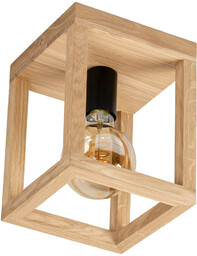 Lampa sufitowa jedno-punktowa KAGO drewno dębowe kolor dąb olejowany oprawka czarna, 9154174 9154174