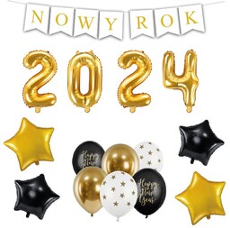 Zestaw balonów - Nowy Rok 2024 - balony na SYLWESTER