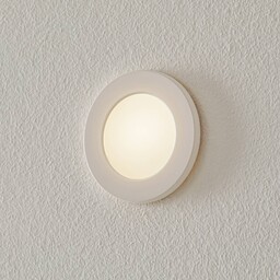 BEGA Accenta montaż ścienny okrągła biały 160lm, biały / opal, przedpokój, metal, nowoczesny