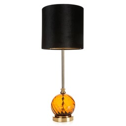 Eurofirany Lampa dekoracyjna 26x23x68 Valery 01 czarna brązowa jasna