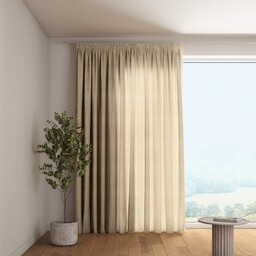 Zasłona na taśmie marszczącej 1 szt., ciemny beż, Alara Premium