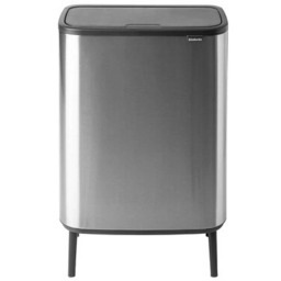 BRABANTIA Kosz na śmieci uchylny Bo Touch Hi 130267 otwierany przez naciśnięcie, wyjmowane wiadro, przenośny 60L Stalowy Zyskaj