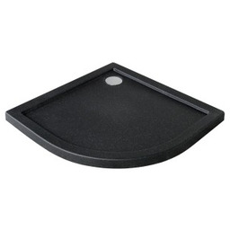Besco Brodzik półokrągły biały Aron SlimLine Stone Effect 80 x 80 cm BAA-80-NR-C