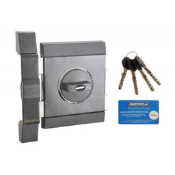 Zamek nawierzchniowy Gerda TYTAN ZX grafit, bez elementów mocujących, 4 klucze, atest klasa C, lewy