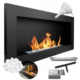 Biokominek wiszący 900x400 Czarny Mat do Zabudowy