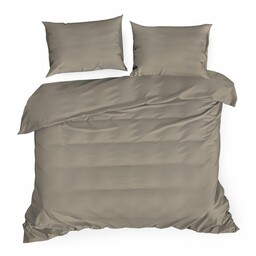 Eurofirany Pościel satynowa 160x200 Nova jasnobrązowa dwustronna