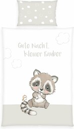 Mały rabuś pościel, poszewka na poduszkę ok. 40 x 60 cm z zakładką hotelową, poszwa na kołdrę ok. 100 x 135 cm z lekko poruszającym się zamkiem błyskawicznym, 100% bawełna, Renforcé