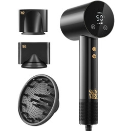 SkinVibe Libra AirLoom SV-002BK Jonizacja Dyfuzor Zimny nawiew 1500W 3 prędkości 4 temperatury Suszarka do włosów