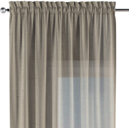 Zasłona na kanale z grzywką 1 szt., ciemny beż, Alara Premium