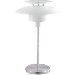 EGLO Lampa stołowa Brenda, 1-punktowa lampa stołowa, lampka nocna ze stali, kolor: nikiel matowy, biały, oprawa: E27, z przełącznikiem