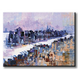 New York & Manhattan Island - Obraz na płótnie