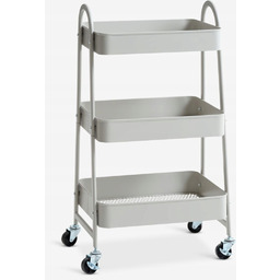 Wózek Kuchenny Regał łazienkowy na kółkach Szafka mobilna jasnopiaskowy