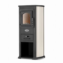 Piec stalowy kominek wolnostojący BLIST Ekonomik Lux / BERNA LUX 8,5 kW beżowy