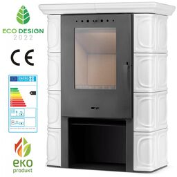 Piec kominek kaflowy koza ELDUR wkład kominkowy ivory ECO Design 2022