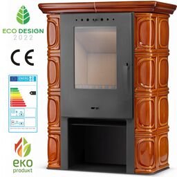 Piec kominek kaflowy koza ELDUR wkład kominkowy miodowy ECO Design 2022
