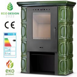 Piec kominek kaflowy koza ELDUR wkład kominkowy zielony ECO Design 2022