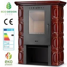 Piec kominek kaflowy koza ELDUR wkład kominkowy brązowy ECO Design 2022