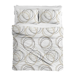 Matex Pościel flanelowa 220x200 F-80A Koła biała bordowa beżowa geometria