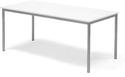 Stół BORAS, 1600x800x720mm, biały, srebrna rama