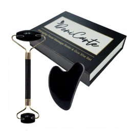 Masażer Do Twarzy Kamienny Jadeitowy Roller Zestaw Z Gua Sha Na Prezent