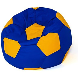 GO GIFT Pufa worek Piłka 12 XXL Chabrowo-żółty 140 cm