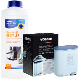 Zestaw Philips Saeco - Filtr Philips Aquaclean CA6903, Uniwersalny Odkamieniacz 500ml