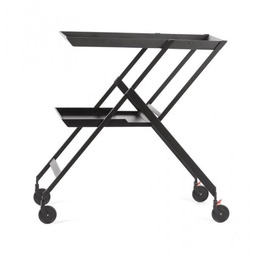 Alessi PLICO Składany Wózek Barowy na Kółkach - Czarny