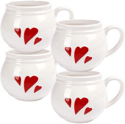 Kubek ceramiczny SERCE 430 ml 4 szt.