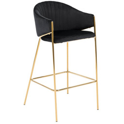 Hoker Glamour BC-12 czarny welur, przeszycia, złote nogi