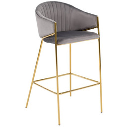 Hoker Glamour BC-12 szary welur, przeszycia, złote nogi