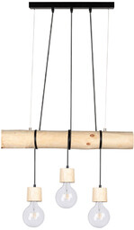 Trabo Pino Lampa Wisząca 3xE27 Max.60W Sosna Naturalna/Czarny PCV/Czarny 68315350