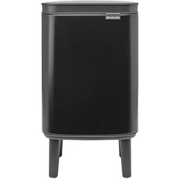 BRABANTIA Kosz na śmieci uchylny 227028 Bo Bin Hi uchwyt do przenoszenia, zatrzaskiwane nogi, wyjmowane wiadro 4L Czarny Zyskaj