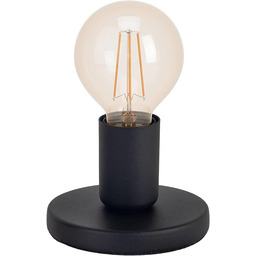 EGLO Pozello Lampa stołowa, minimalistyczna dekoracyjna lampa nad stół, lampka nocna z metalu w kolorze czarnym, lampa do salonu z przełącznikiem, do żarówek XXL E27