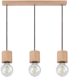 Trongo Round Lampa Wisząca 3xE27 Max.60W Dąb Olejowany/Antracyt/W Oplocie 7061374L