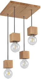 Trongo Square Lampa Wisząca 4xE27 Max.60W Dąb Olejowany/Antracyt/W Oplocie 7161474