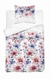 Detexpol Pościel bawełniana 140x200 biała kolorowa kwiaty z jedną poszewką 4965A Bawełna 84