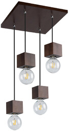 Trongo Square Lampa Wisząca 4xE27 Max.60W Orzech/Czarny/W Oplocie 7169476