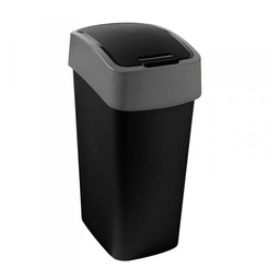Keter Poland Sp. Z O.o Kosz na śmieci Flip Bin 45L czarny/srebrny