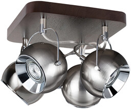 Ball Wood Lampa Sufitowa Incl. 4xLED GU10 5W Orzech/Satyna 5131476