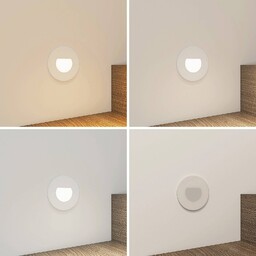 Oprawa wpuszczana LED Arcchio Vexi, Ø 7,8 cm, biały, aluminium, CCT Vexi Arcchio, możliwość ściemniania, biały / opal, salon / jadalnia, aluminium, nowoczesny