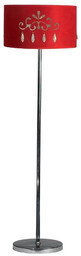 Candellux Podłogowa lampa z abażurem DECOR 51-81158 do sypialni czerwona